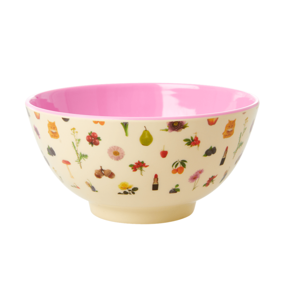 Lipstick Fall Print Melamine Bowl Rice DK